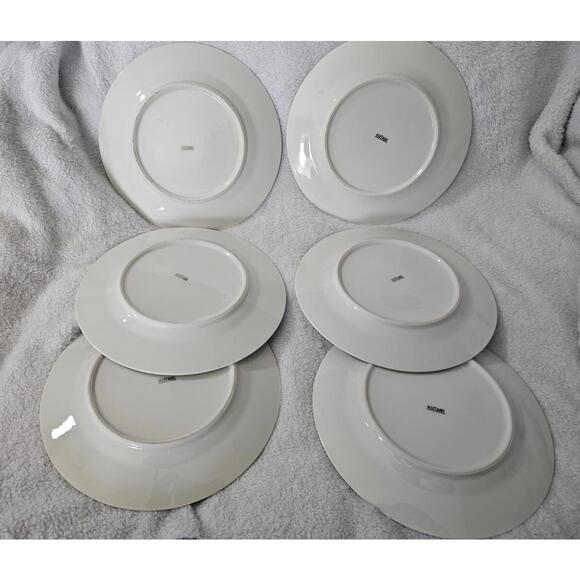 (Set of 6) Kutani Bamboo Porcelain Side Plate White & Sliver Japan 7.5" Asian - Picture 11 of 16